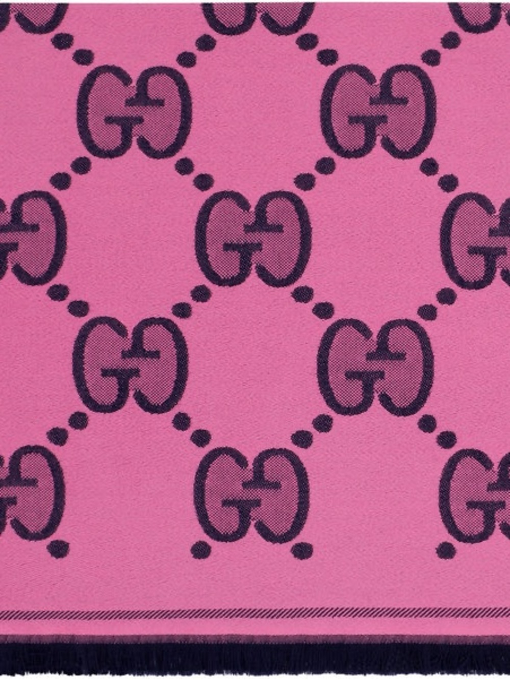 Gucci Jacquard Monogram Jumbo Wool GG Lady Nest Lux Scarf in Pink